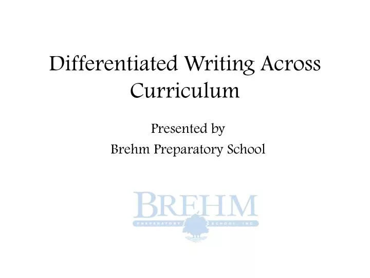 differentiated writing across curriculum