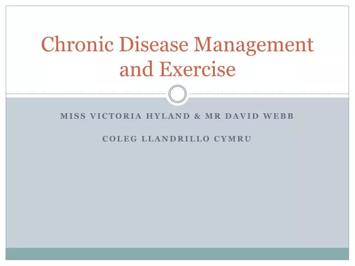 chronic disease management and exercise