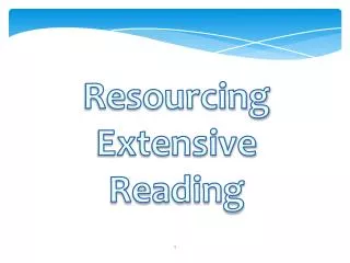 Resourcing Extensive Reading