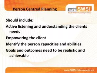 Person Centred Planning