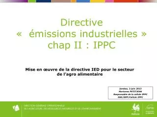 directive missions industrielles chap ii ippc