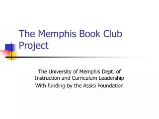 The Memphis Book Club Project