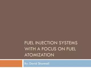 Fuel Injection Systems with a focus on Fuel atomization