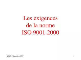 les exigences de la norme iso 9001 2000