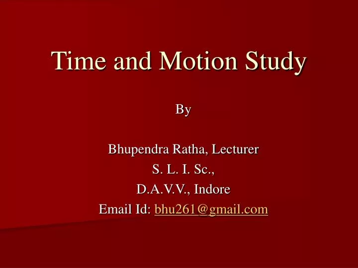 time and motion study