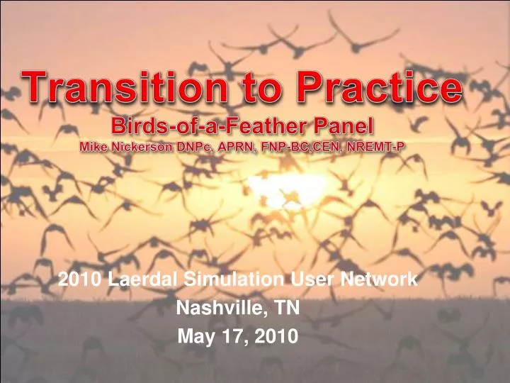 transition to practice birds of a feather panel mike nickerson dnpc aprn fnp bc cen nremt p