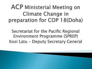 ACP Ministerial Meeting on Climate Change in preparation for COP 18(Doha)