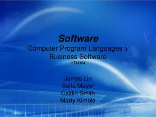 Software Computer Program Languages + Business Software HTM304