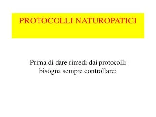 protocolli naturopatici