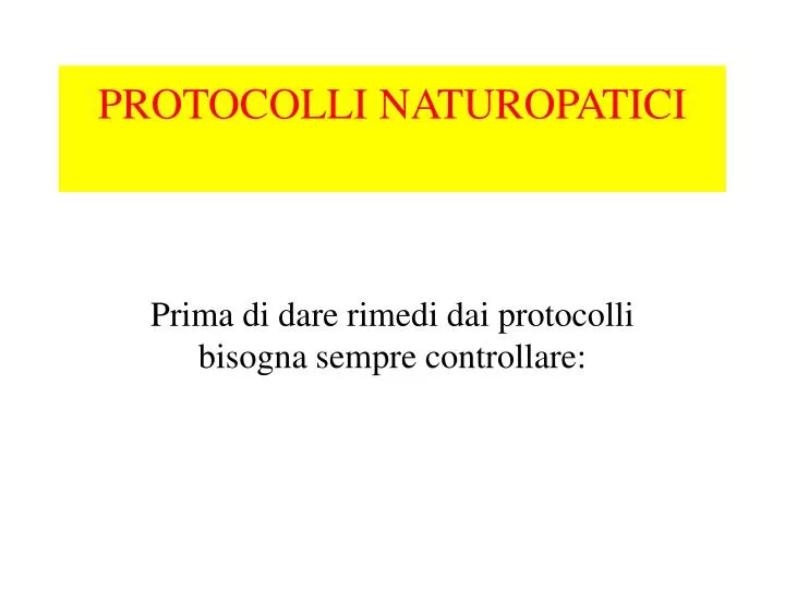 protocolli naturopatici