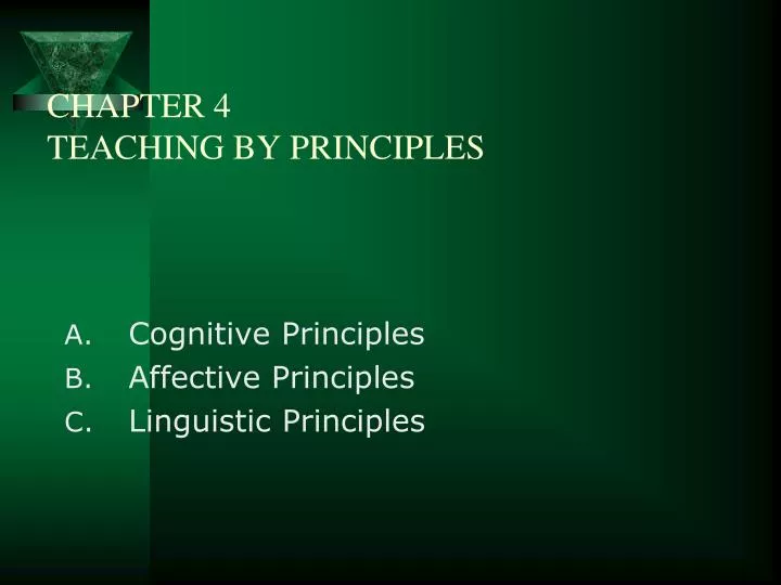 chapter 4 teaching by principles