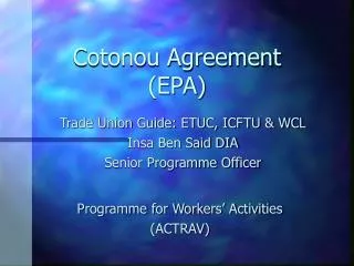 Cotonou Agreement (EPA)