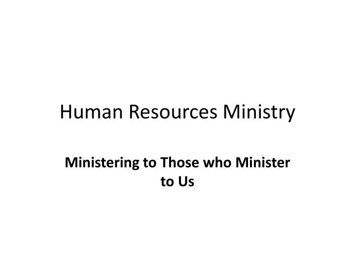 human resources ministry