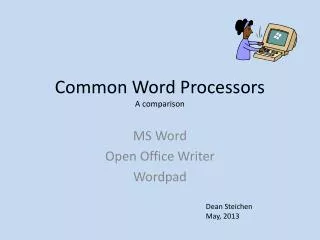 Common Word Processors A comparison