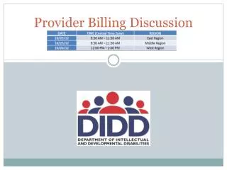Provider Billing Discussion