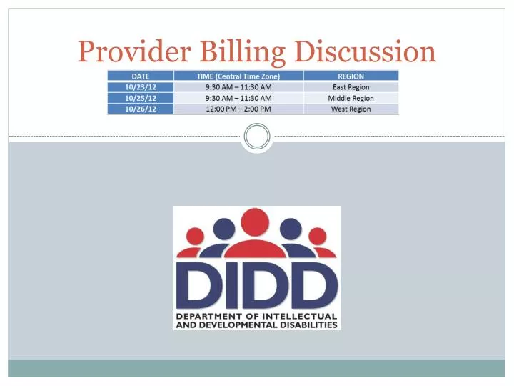 provider billing discussion