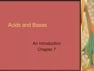 Acids and Bases