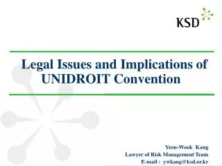 Legal Issues and Implications of UNIDROIT Convention