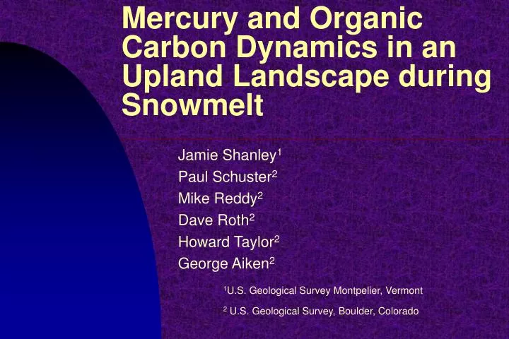 mercury and organic carbon dynamics in an upland landscape during snowmelt