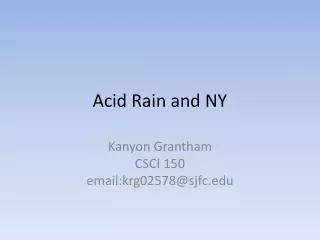 Acid Rain and NY
