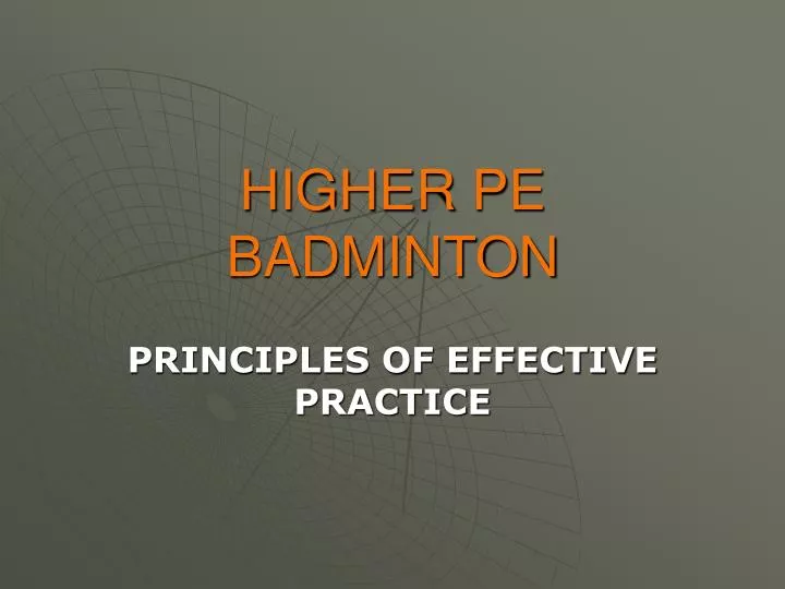 higher pe badminton