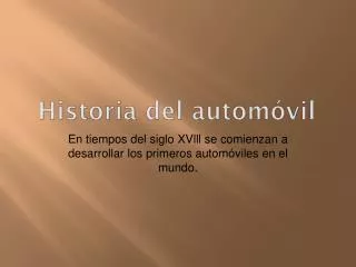 historia del autom vil