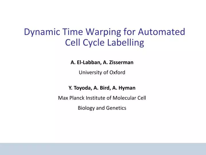 dynamic time warping for automated cell cycle labelling
