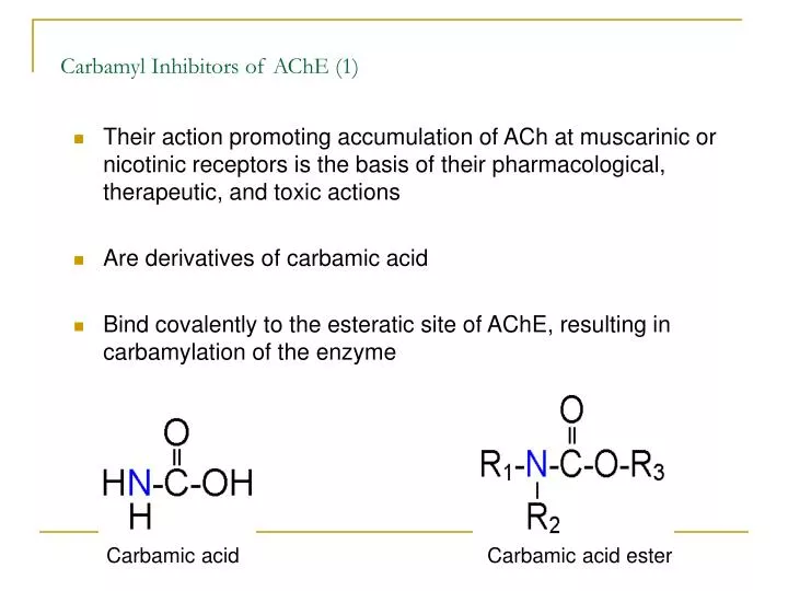 carbamyl inhibitors of ache 1