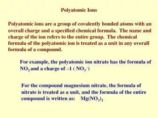 Polyatomic Ions