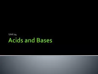 Acids and Bases