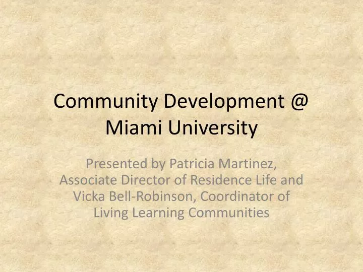 community development @ miami university