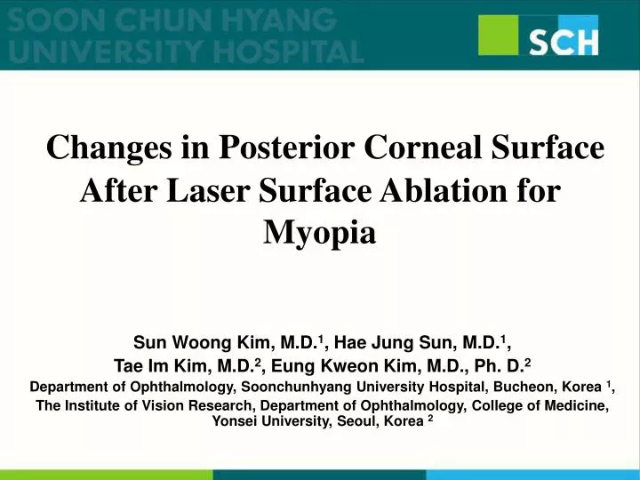 changes in posterior corneal surface after laser surface ablation for myopia
