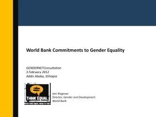 World Bank Commitments to Gender Equality