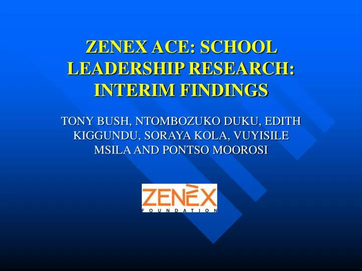 zenex ace school leadership research interim findings