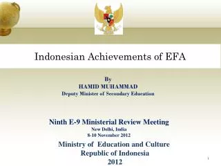 Indonesian Achievements of EFA