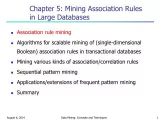 Chapter 5: Mining Association Rules in Large Databases