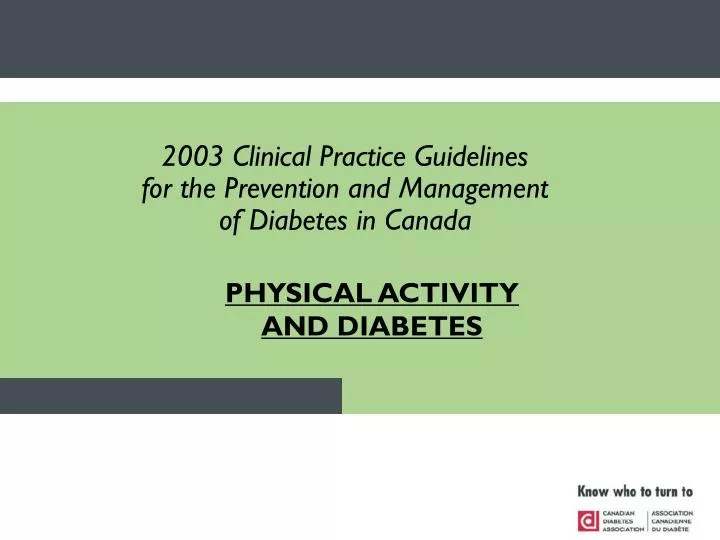 physical activity and diabetes