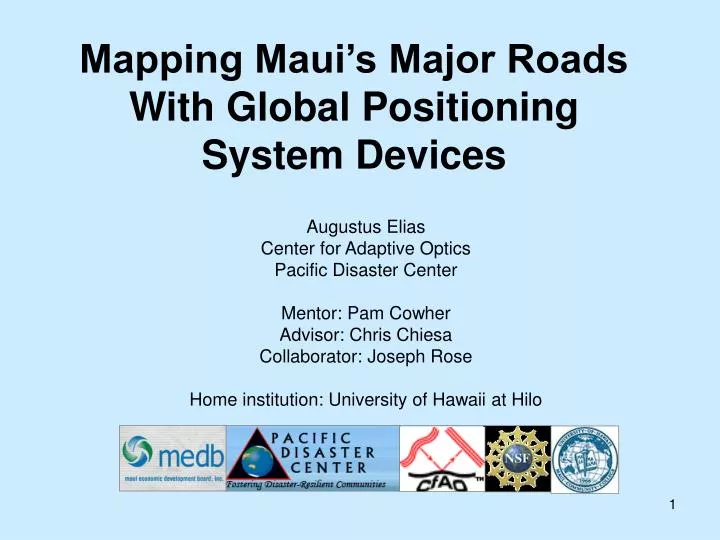 mapping maui s major roads with global positioning system devices