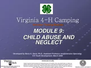 Virginia 4-H Camping Volunteer Training Modules