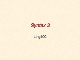 Syntax 3