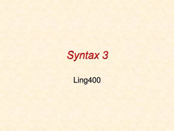 syntax 3