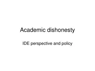 Academic dishonesty
