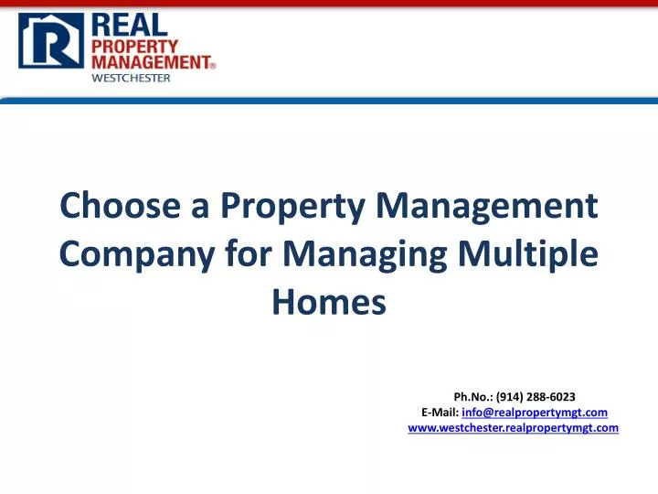 choose a property management company for managing multiple homes