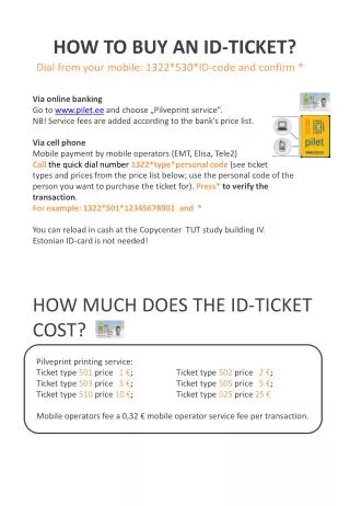 HOW TO BUY AN ID‐TICKET?