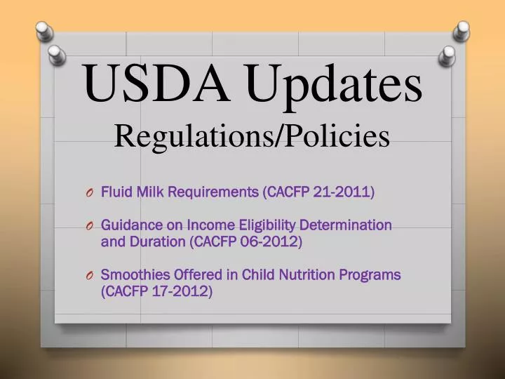 usda updates regulations policies