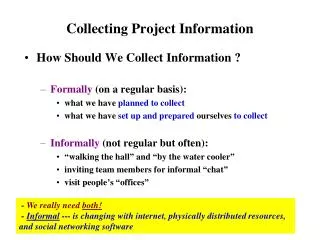 Collecting Project Information