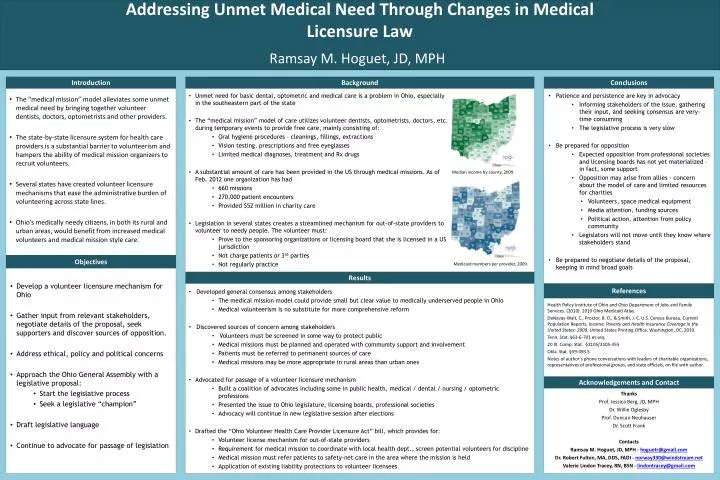 addressing unmet medical need through changes in medical licensure law