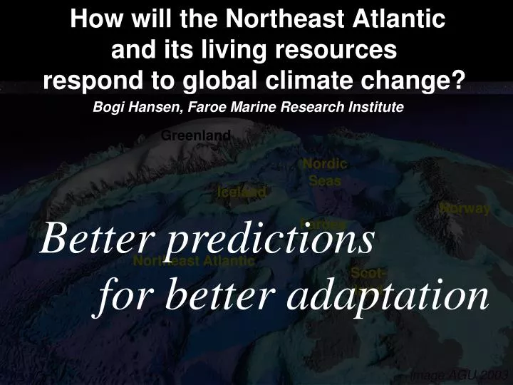 how will the northeast atlantic and its living resources respond to global climate change