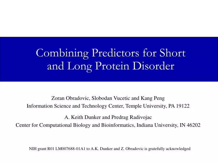 combining predictors for short and long protein disorder