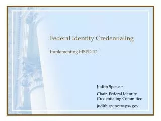 Federal Identity Credentialing